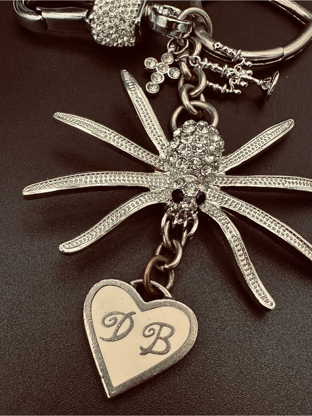 Upcycled Dooney & Bourke Halloween Bag Charm Reworked Vintage DB heart Charm